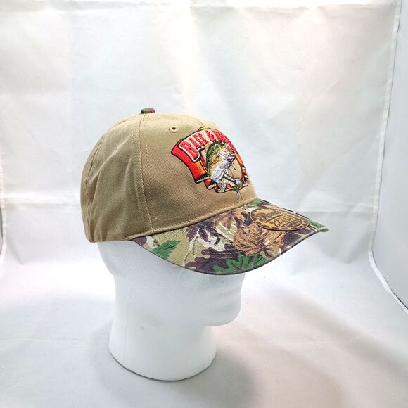 Bass & Beer Camo Snapback Hat Fishing Cap w/Bottle Opener Brim 6 Panel - Picture 2 of 6